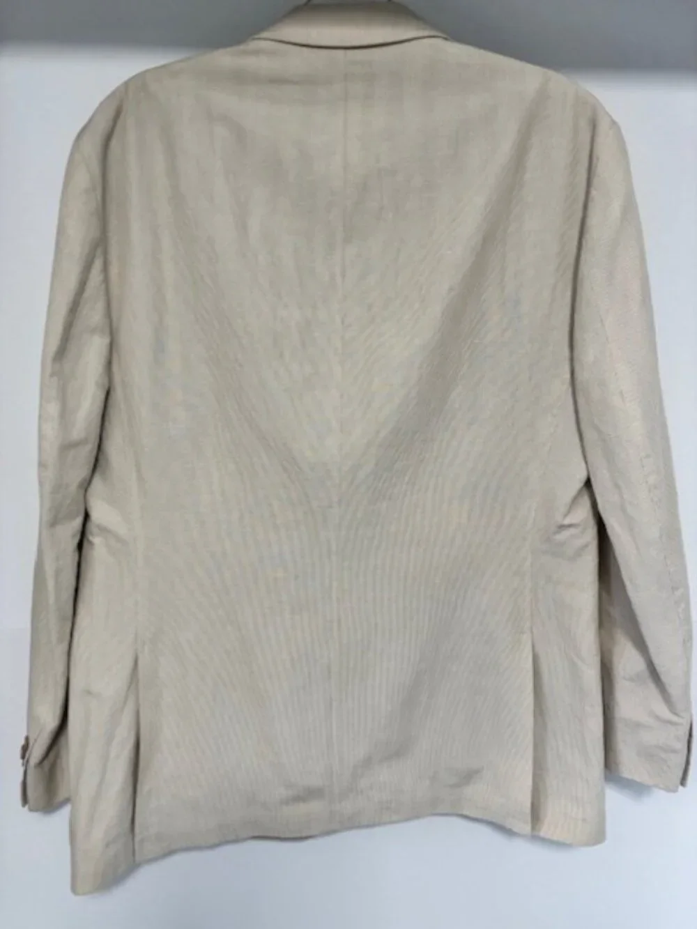 Kroon Bono 42R Cotton Linen Sport Coat Beige Micro Stripe Two Button Blazer